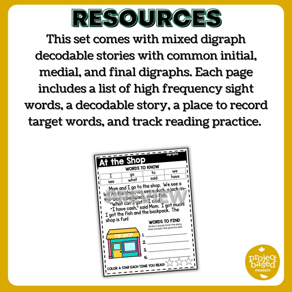 Digraphs Decodable Stories