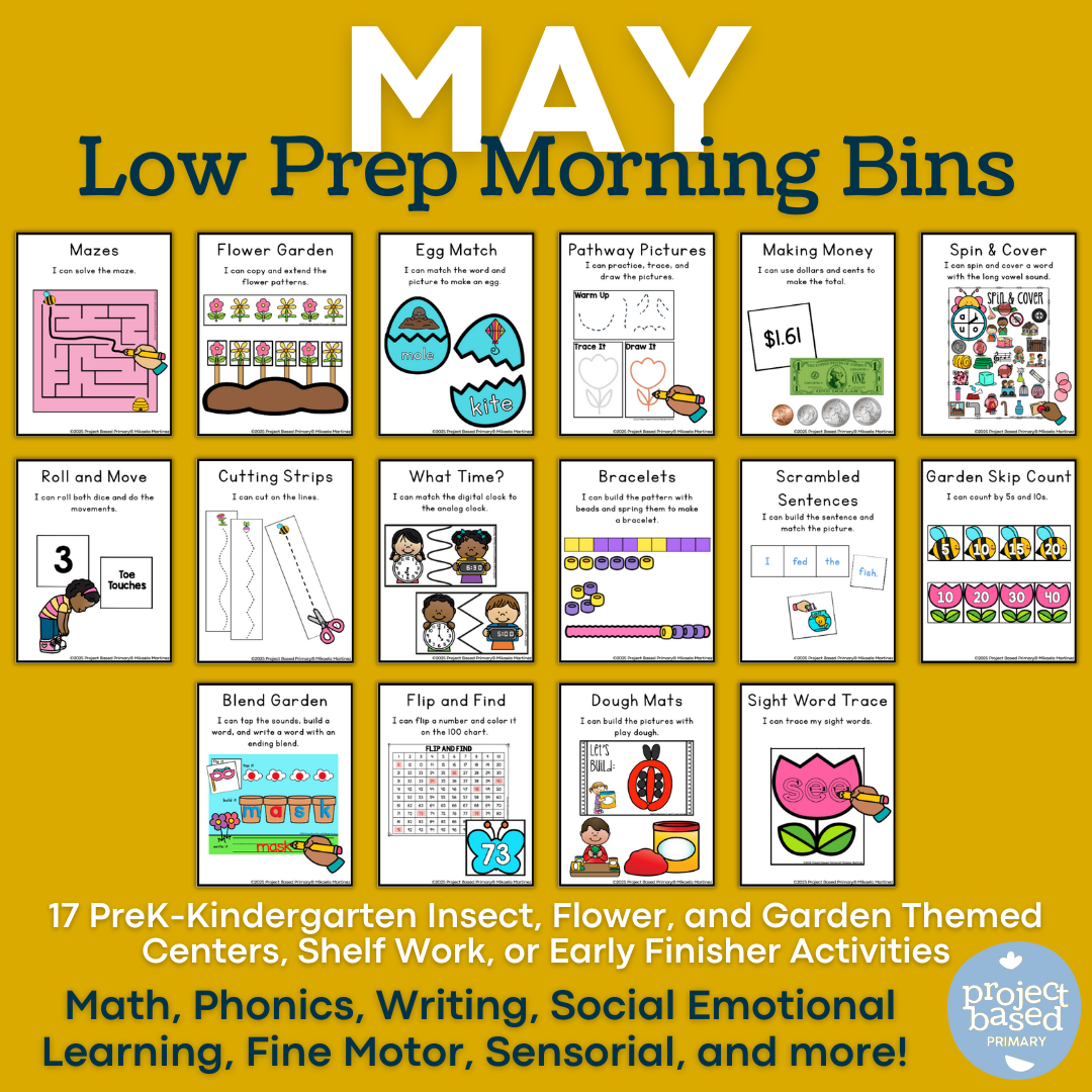 May Low Prep Preschool Kindergarten Morning Bins Shelf Work