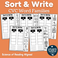 CVC Word Family Sort and Write No Prep Pack