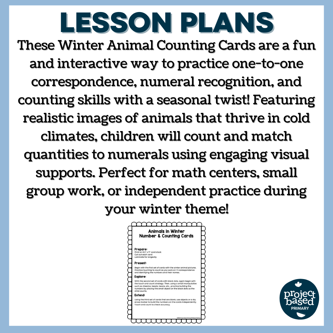 Animals in Winter: Counting Cards
