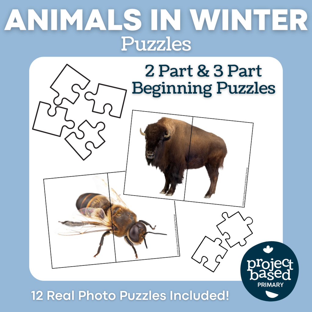 Animals in Winter: 2-Part & 3-Part Puzzles