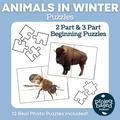 Animals in Winter: 2-Part & 3-Part Puzzles