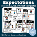 Classroom Norms and Expectations Posters and Pocket Chart Cards