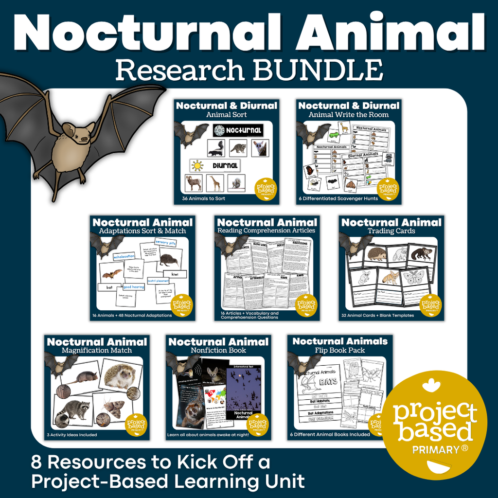 Nocturnal Animals Project Based Learning Research Bundle