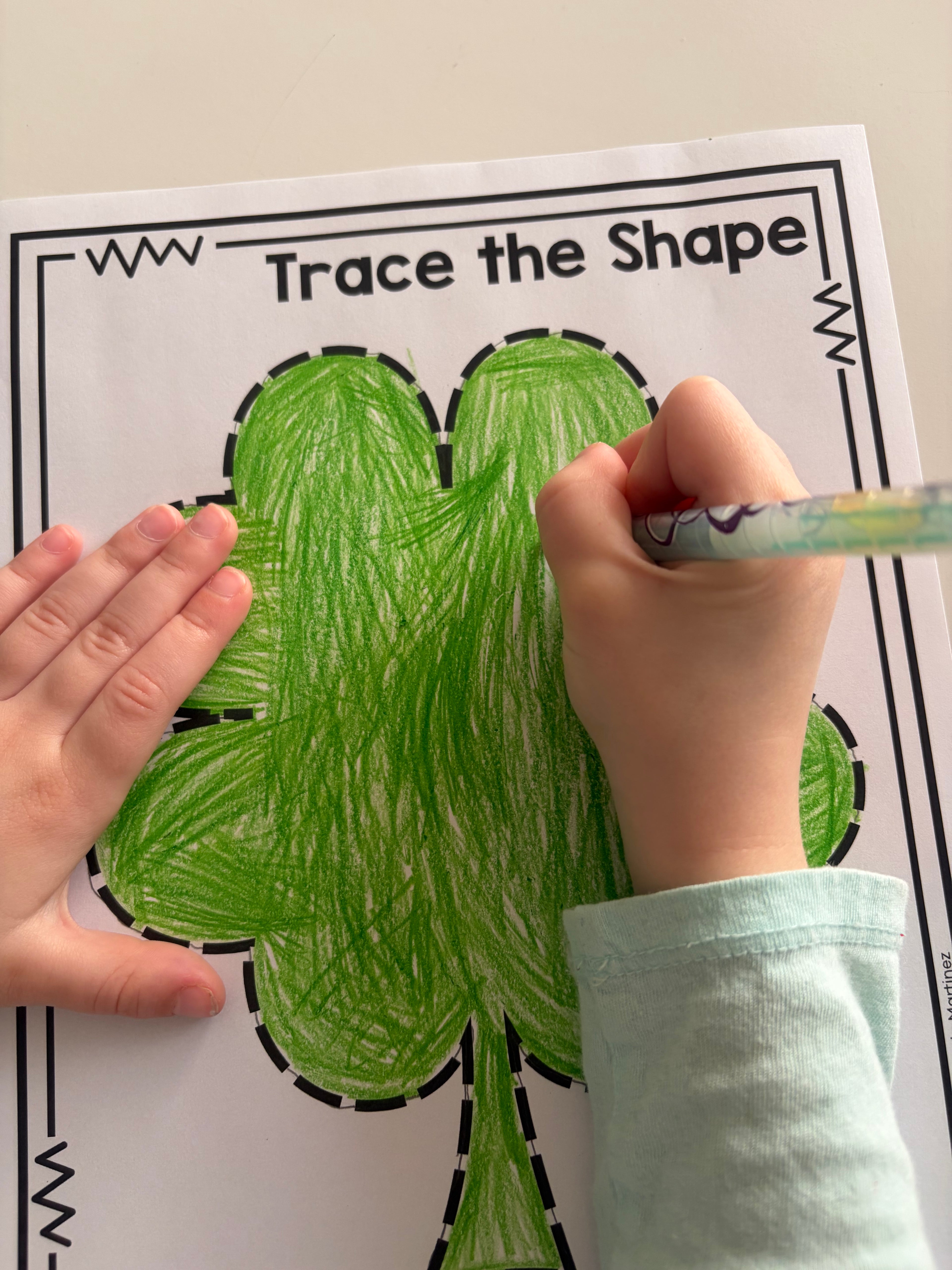 St. Patrick's Day Trace the Shape No Prep Pack