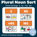 Plural Noun Sort Plural Endings -s, -es, -ves, -ies