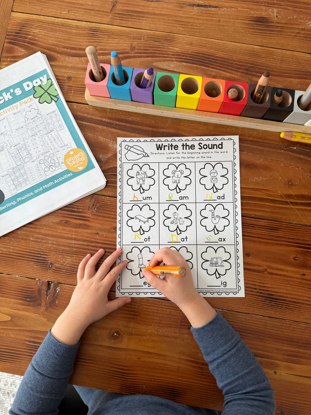 St. Patrick's Day No-Prep Activity Pack Fine Motor, Handwriting, Phonics, and Math