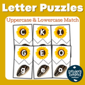 Sunflower Uppercase and Lowercase Letter Match Puzzles