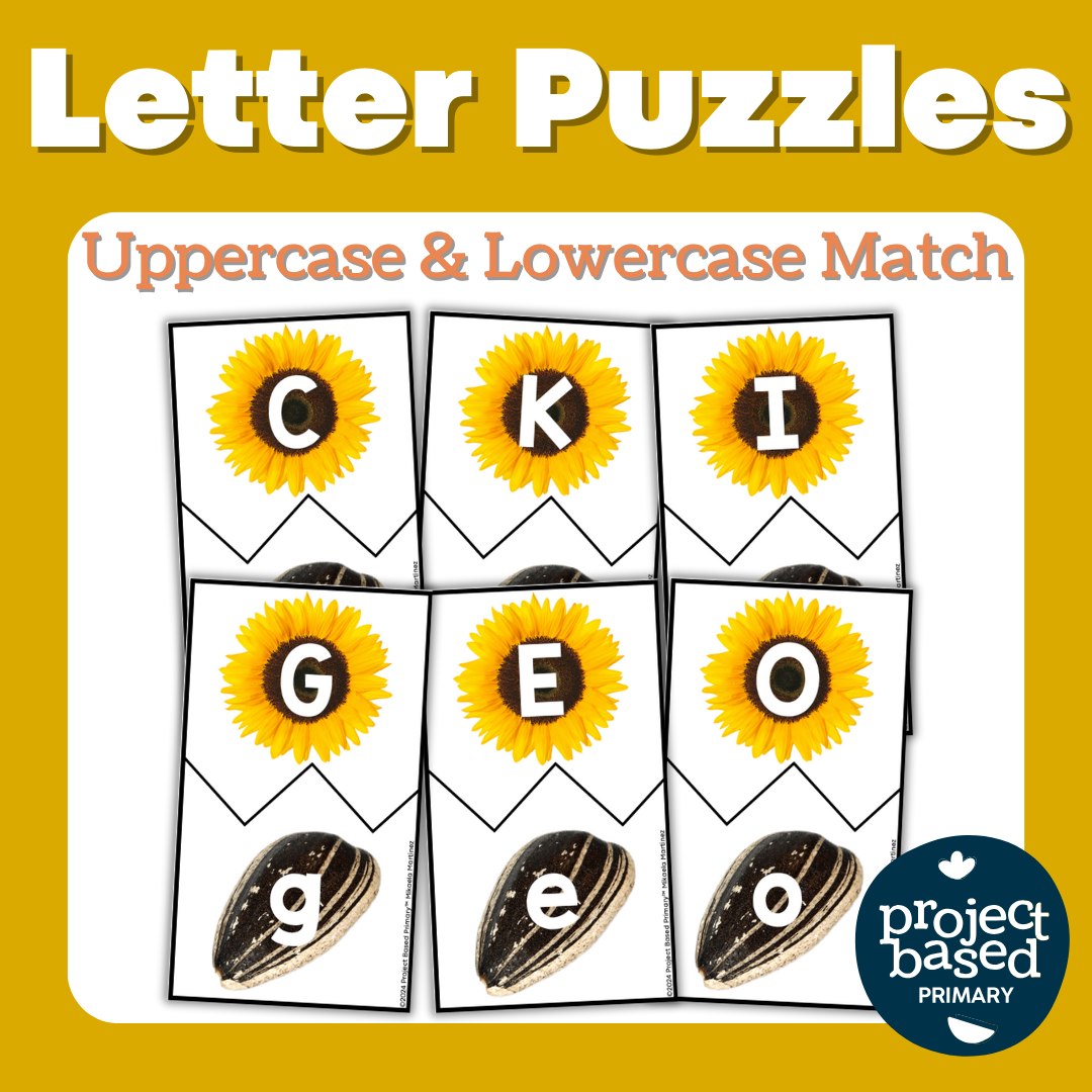 Sunflower Uppercase and Lowercase Letter Match Puzzles
