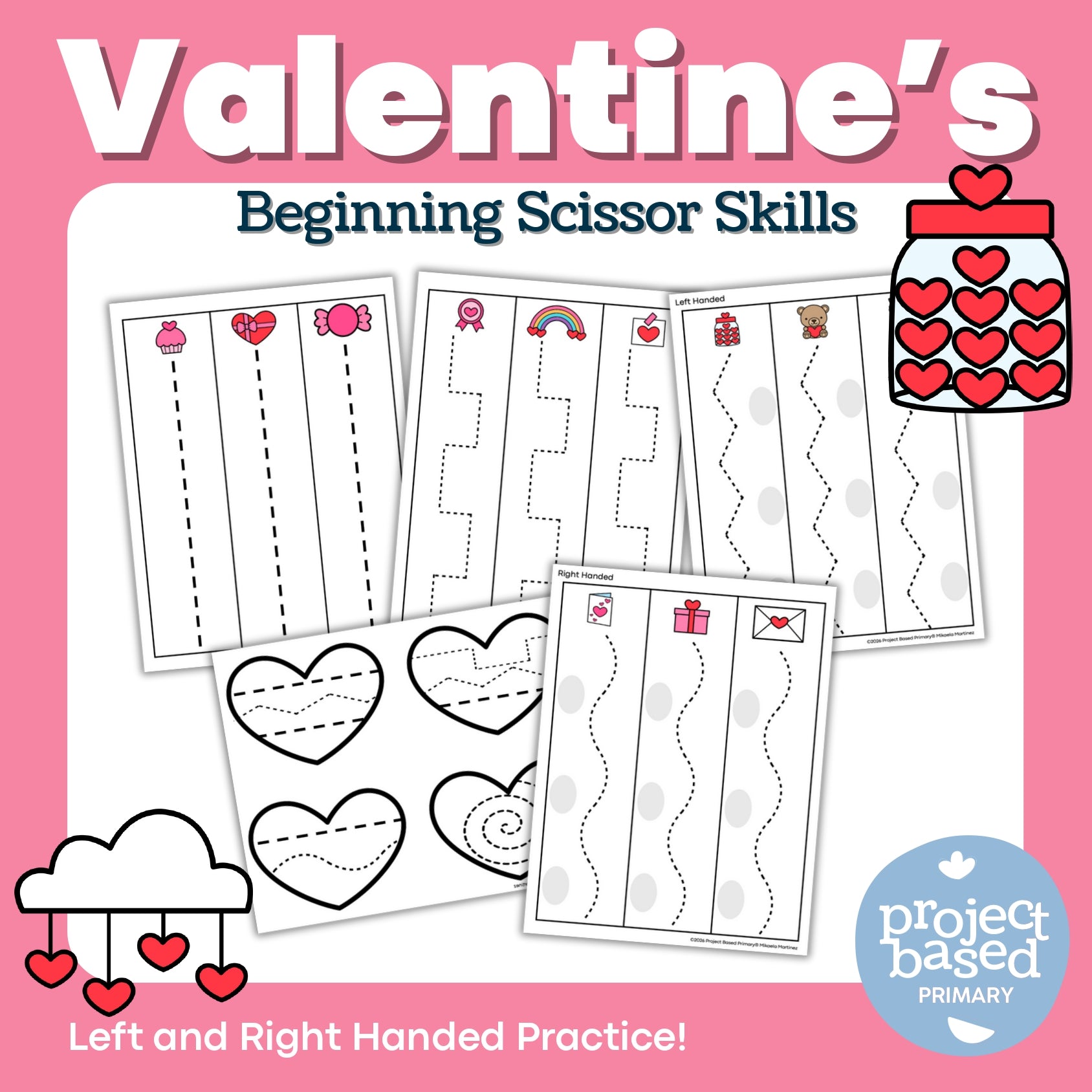 Valentine's Day Beginning Cutting and Scissor Skills