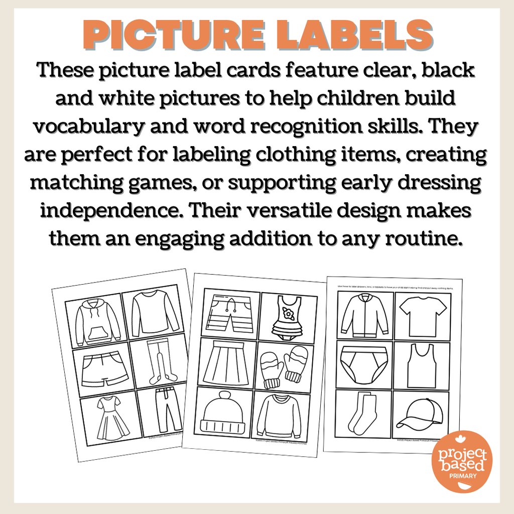 Dressing Labels Clothing Labels for Wardrobe, Dresser, Dressing Routine – Project Based ...