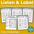 CVCe Listen and Label Beginning and Ending Sounds No Prep Pack