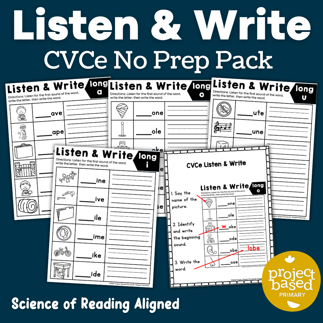 CVCe Listen and Write No Prep Pack
