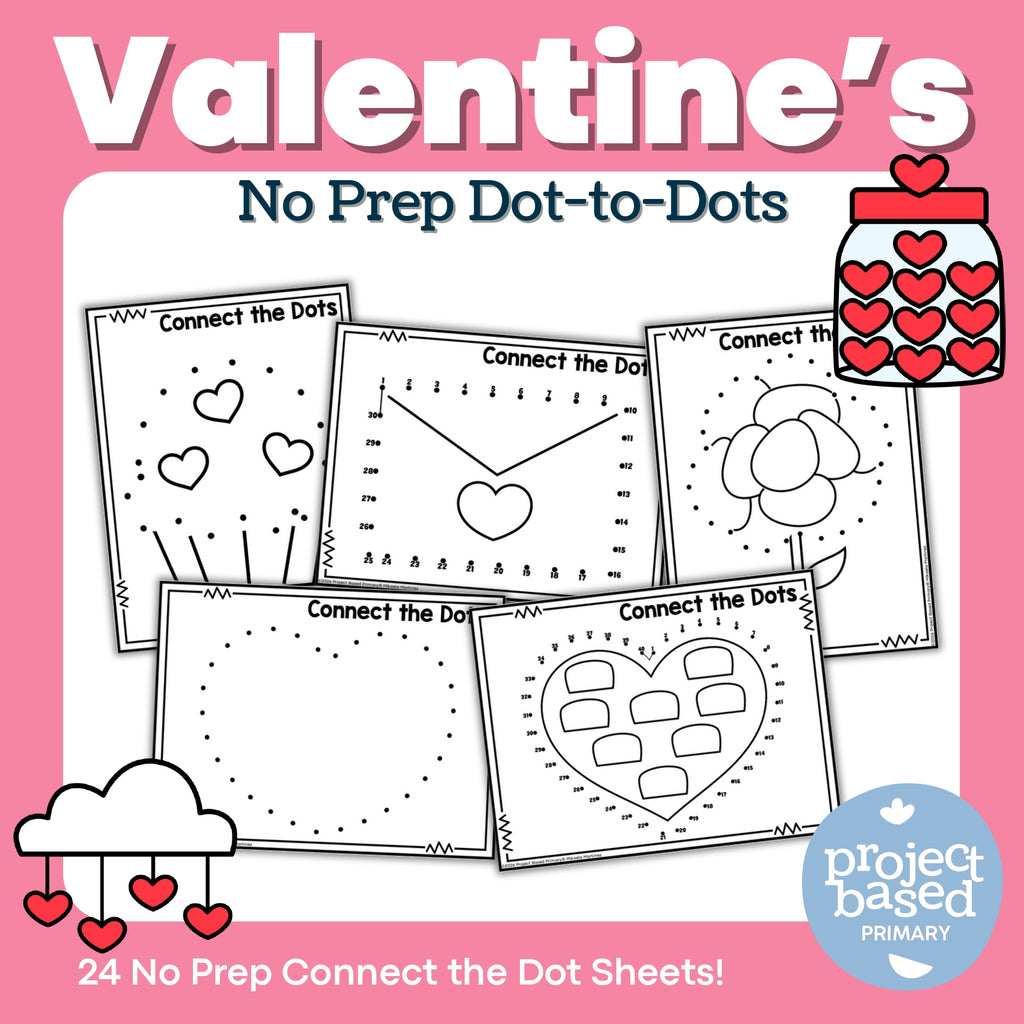 Valentine's Day Dot-to-Dot Connect-the-Dot No Prep Pack