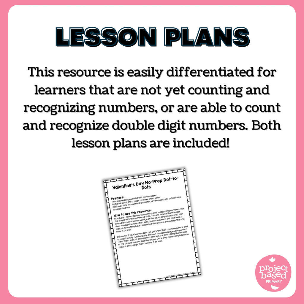 Valentine's Day Dot-to-Dot Connect-the-Dot No Prep Pack