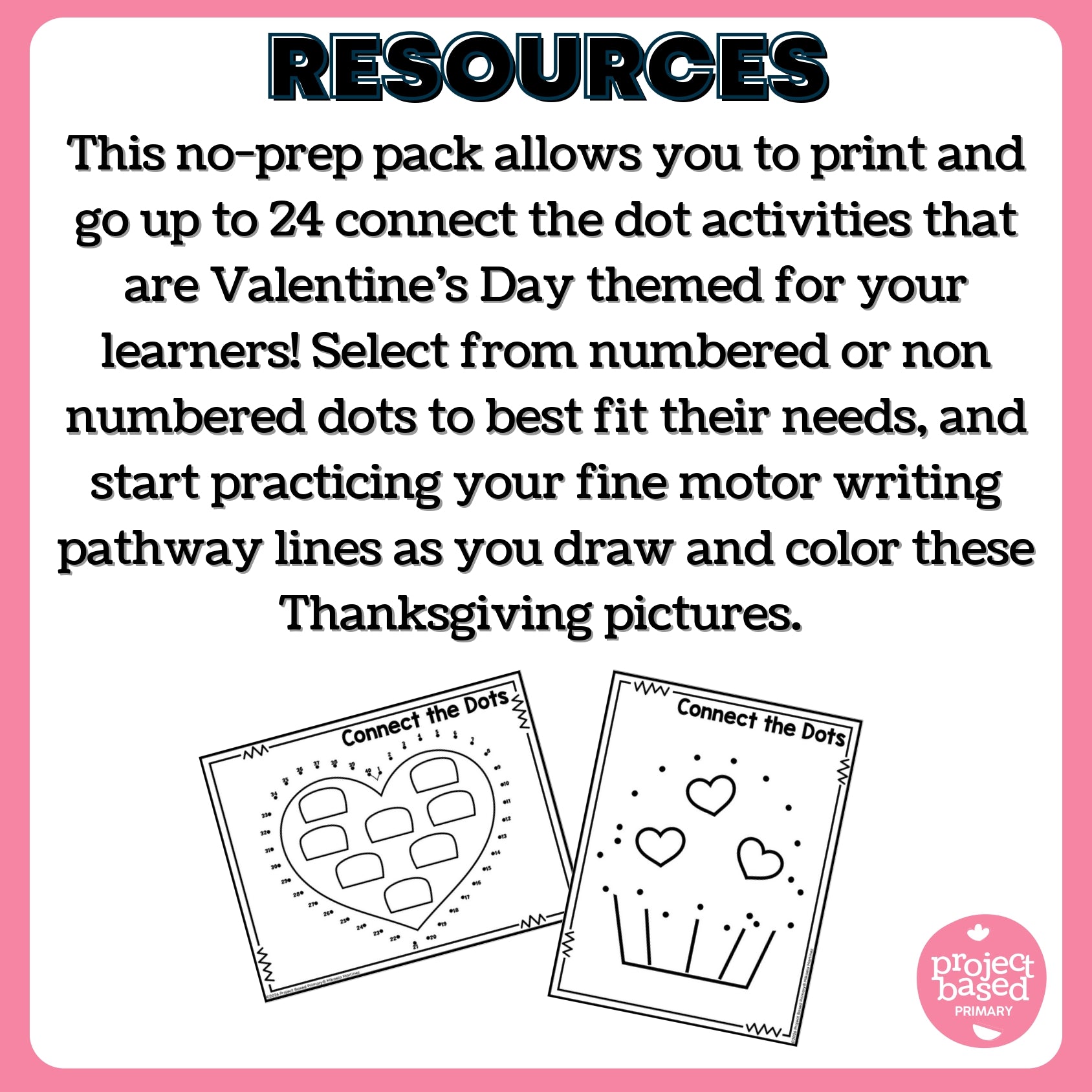 Valentine's Day Dot-to-Dot Connect-the-Dot No Prep Pack