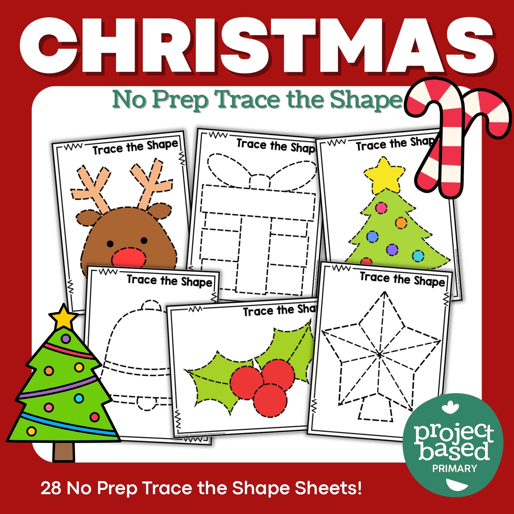 Christmas Trace the Shape No Prep Pack