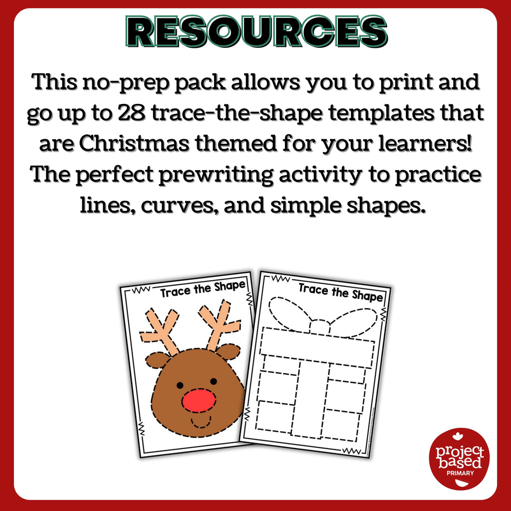 Christmas Trace the Shape No Prep Pack