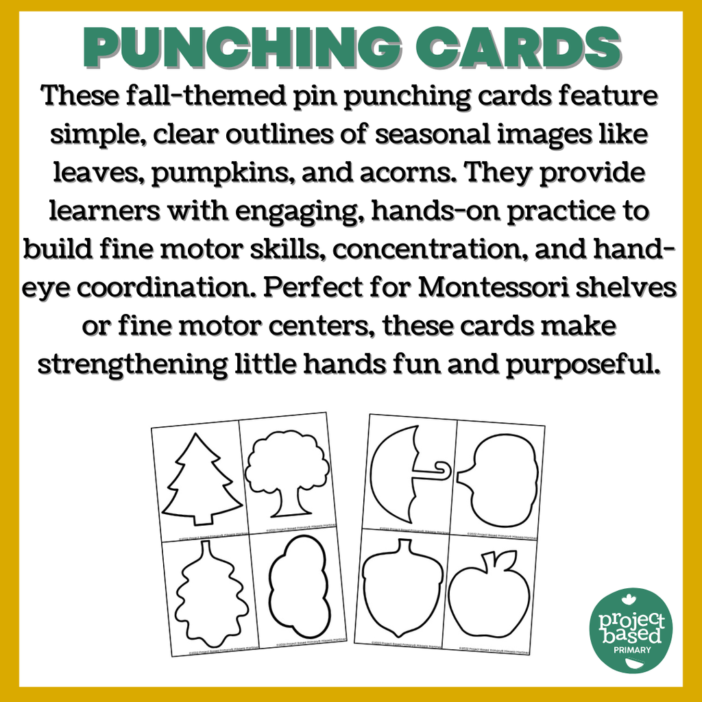 Fall Themed Beginning Pin Punching Montessori Aligned