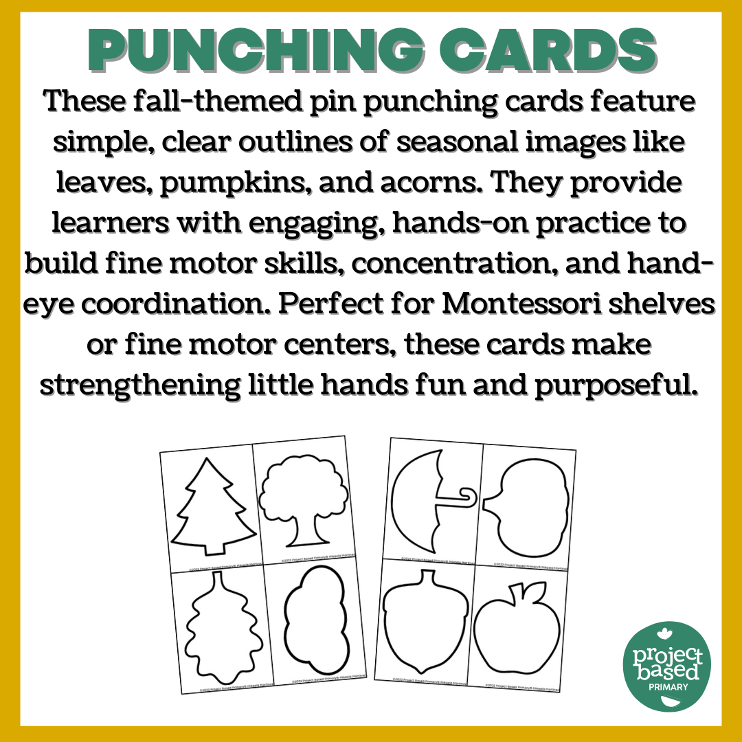 Fall Themed Beginning Pin Punching Montessori Aligned