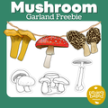 Mushroom Color & Cut Garland Freebie