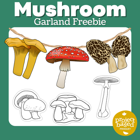 Mushroom Color & Cut Garland Freebie
