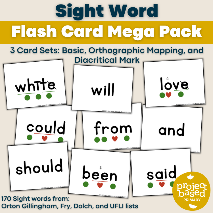 Sight Word Flash Card Mega Pack with Orthographic Mapping and Diacritical Marks