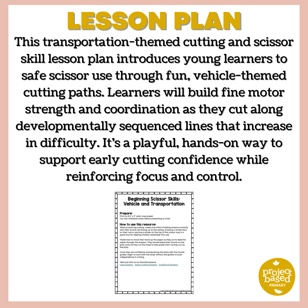 Beginning Cutting and Scissor Skills Transportation and Vehicle Themed