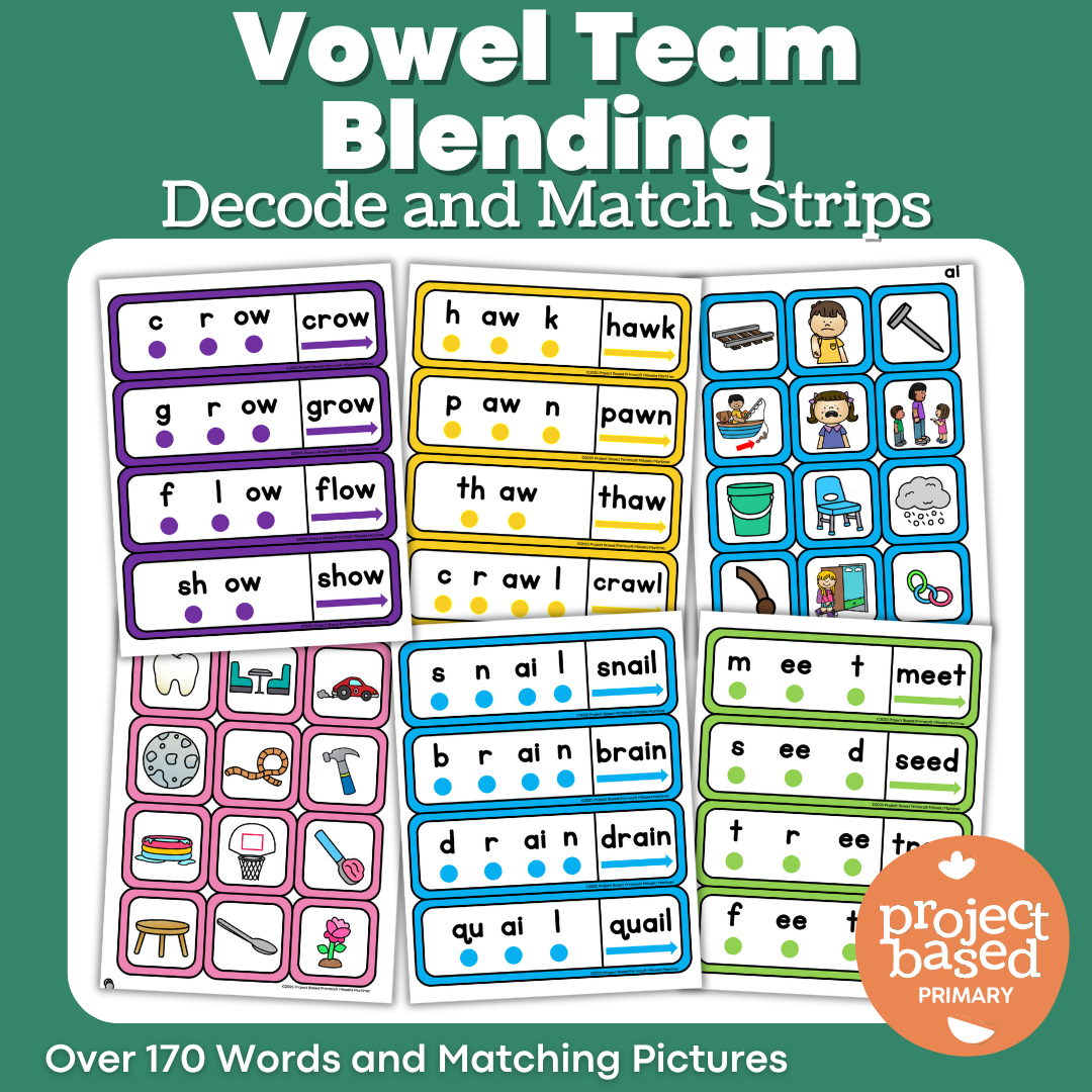 Vowel Teams Blending Decode and Match Strips